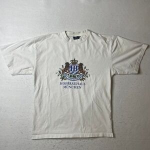 Hofbrauhaus Munchen‎ T Shirt White HB Logo Graphic Tee Oktoberfest Beer